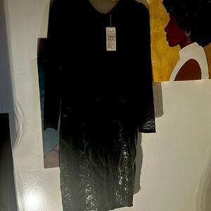 Black sheer dress front and back with sequence